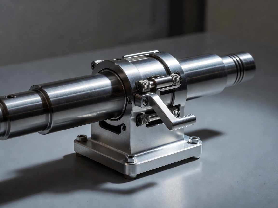 Detailed view of a direct drive motor shaft and quick release mechanism