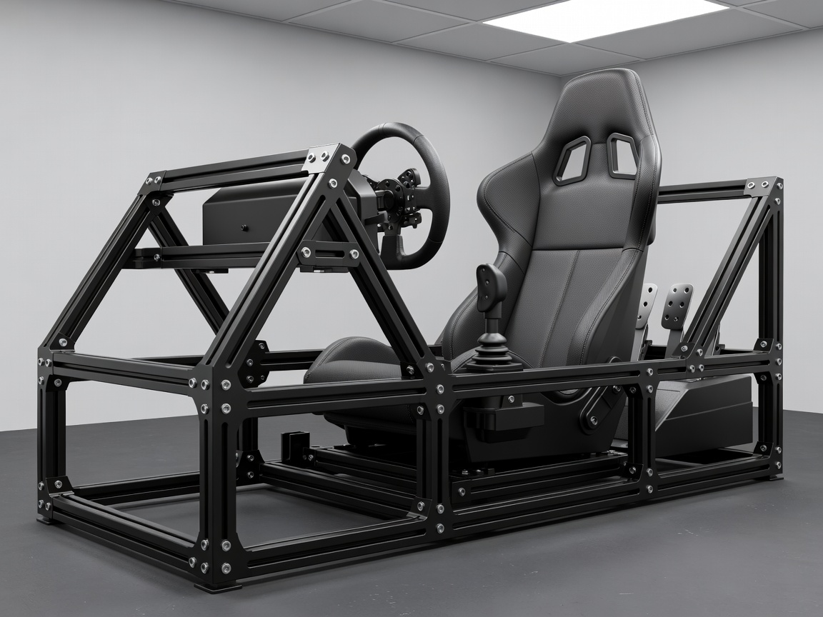 Rigid aluminum profile sim racing cockpit